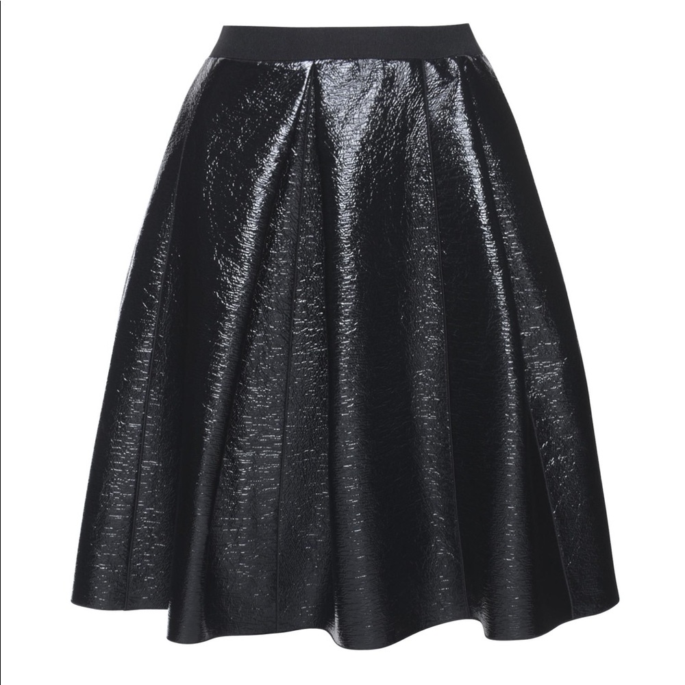 Marc Jacobs Flared Faux-Leather Skirt, Black